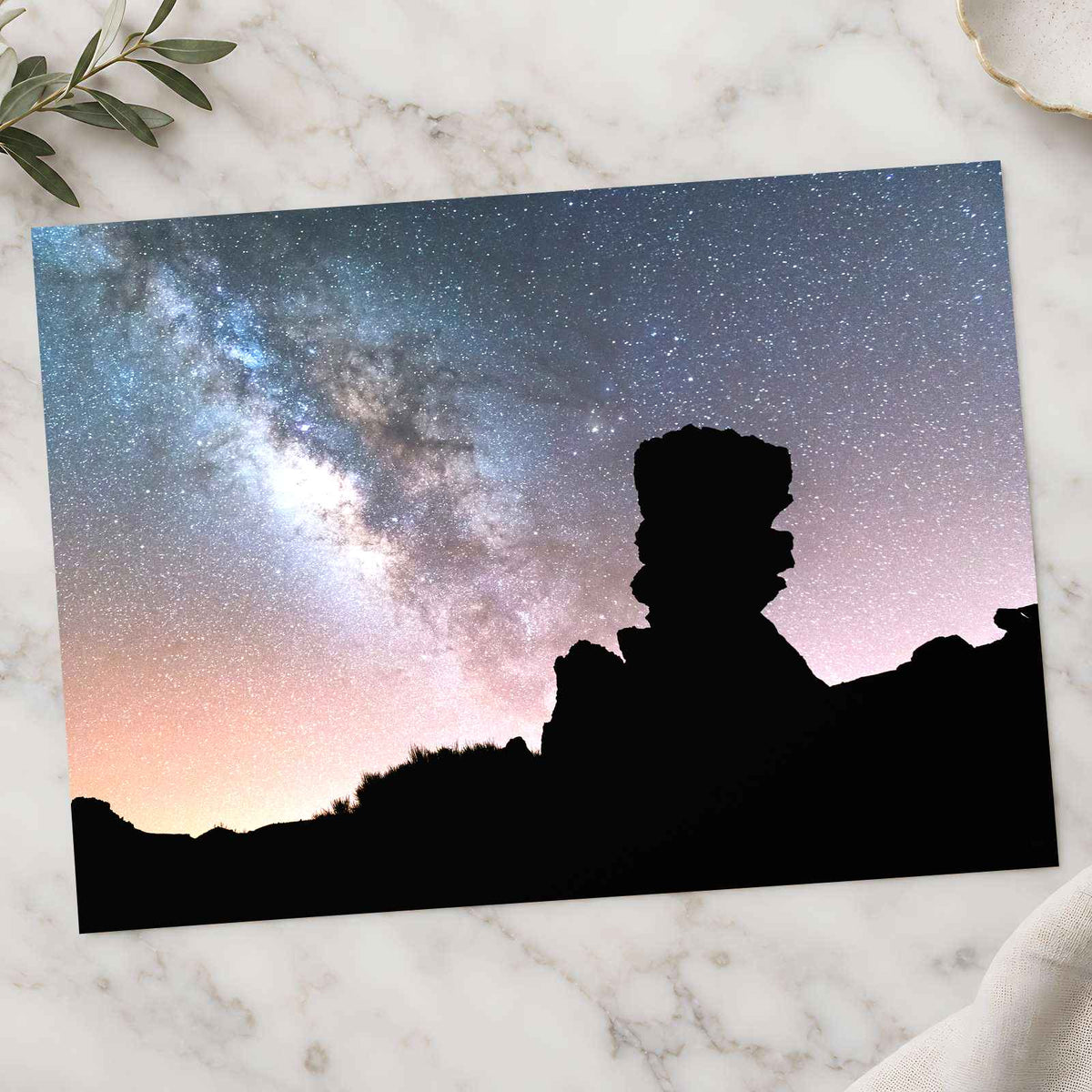 Rocky Silhouette with Stars, Tenerife, Spain by Sarah Smith Photo Print Wall Decor