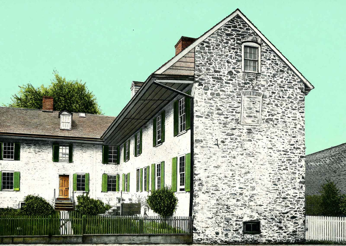 Old Revolutionary Barracks, Trenton, NJ vintage print