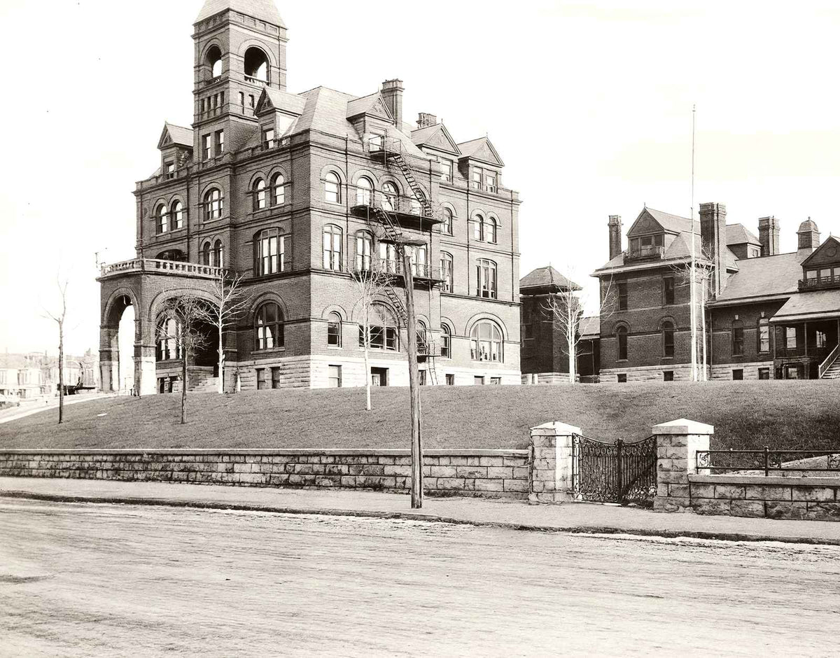 Moses Taylor Hospital, Scranton PA in 1905 vintage print