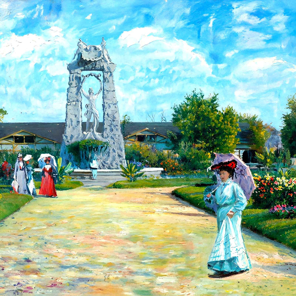 Fountain Circle, Centennial Park, Nashville painting
