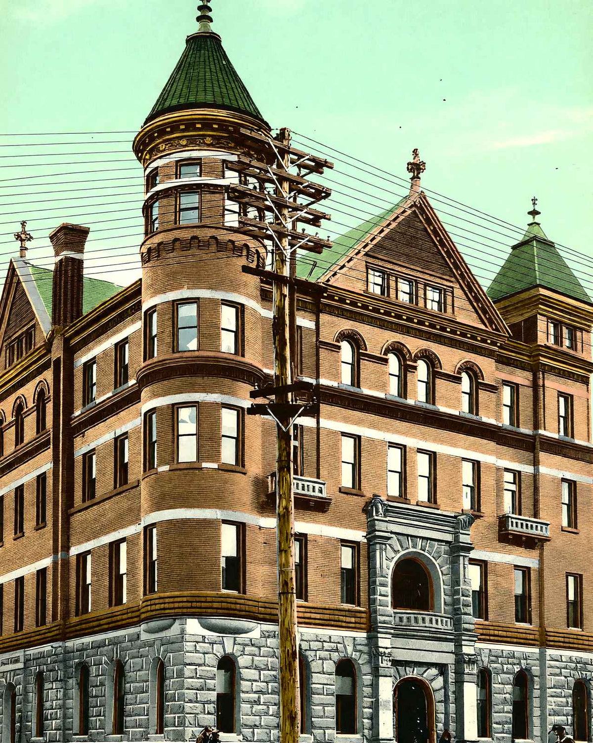 City Hall, Wilkes-Barre, PA in 1907 vintage print