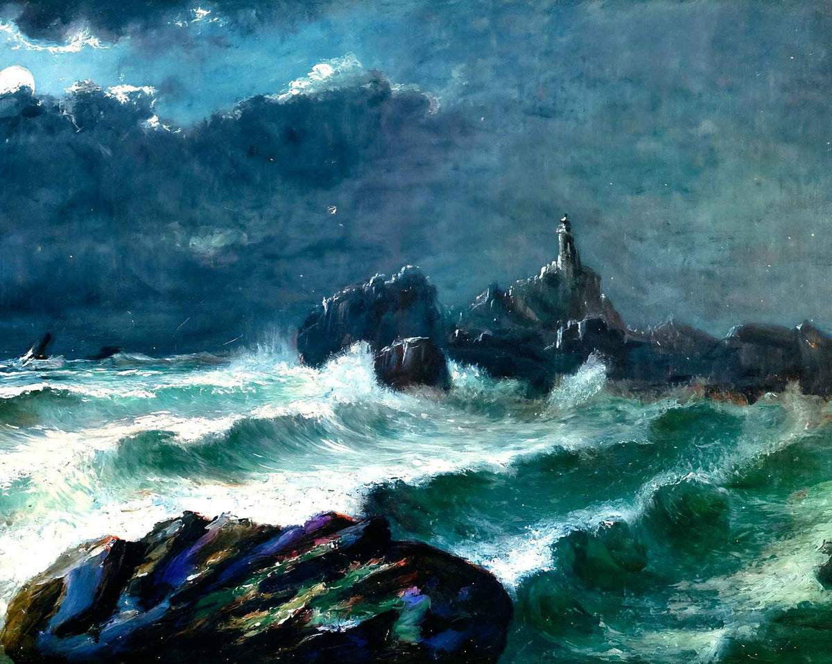 Corbierre Lighthouse, Jersey in 1904 art print