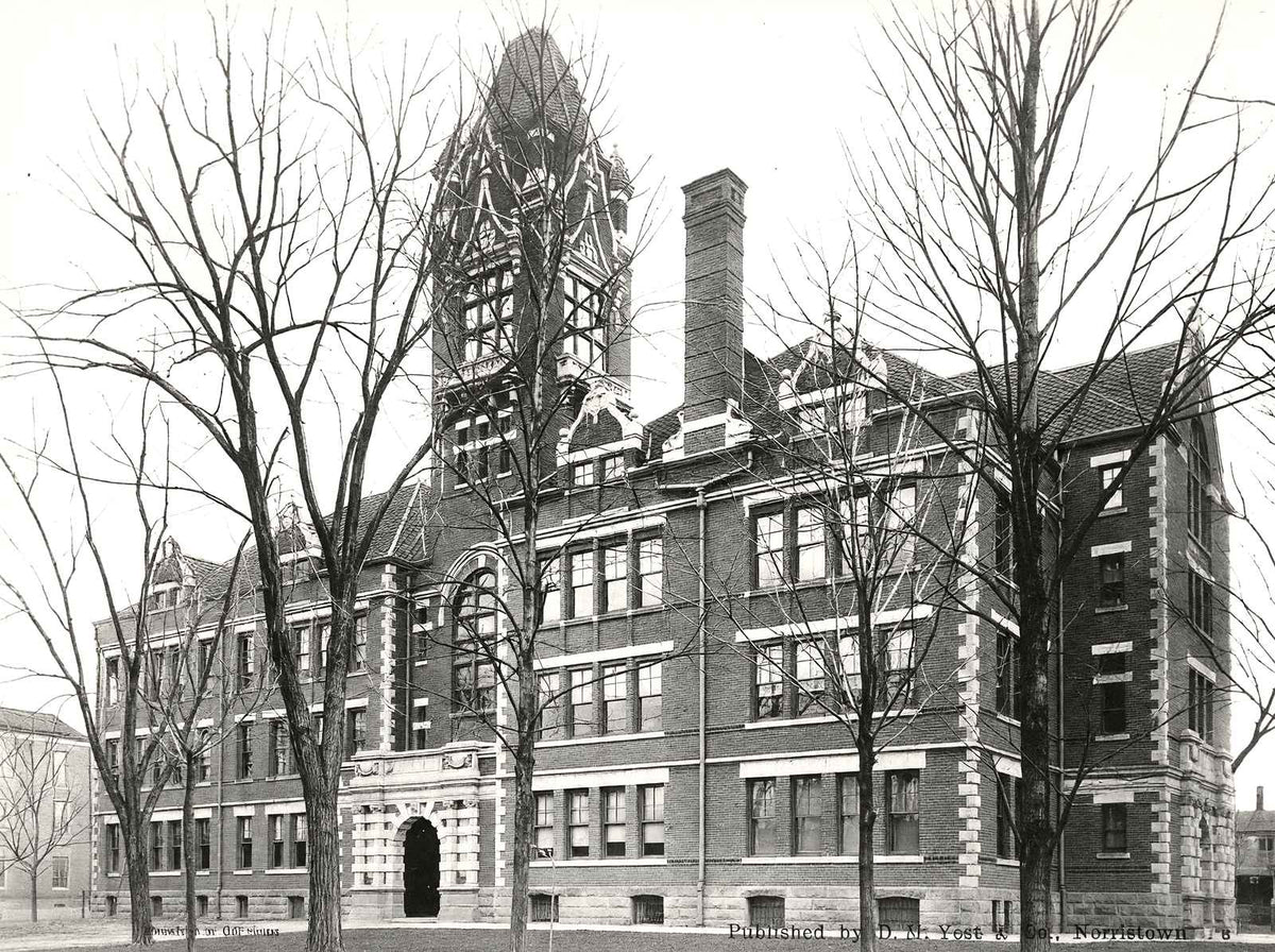 Norristown High School, PA in 1905 vintage photo print
