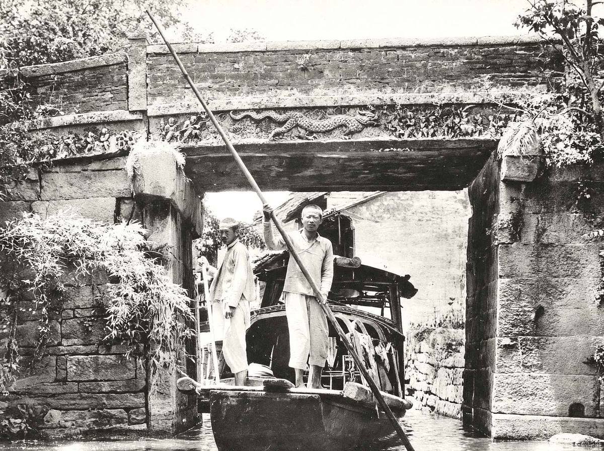 Canal Scene Near Shanghai, China restored photo print