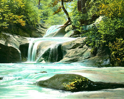 The Pools, Chimney Rock, NC in 1907 vintage print