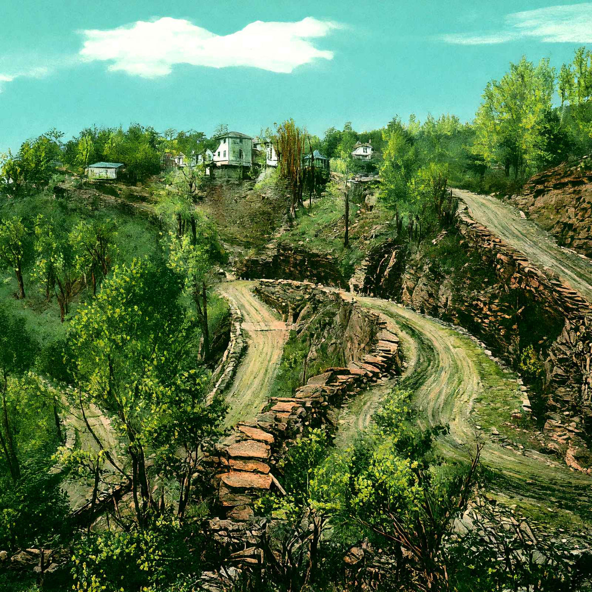 The W, Waldens Ridge, TN in 1905 vintage print