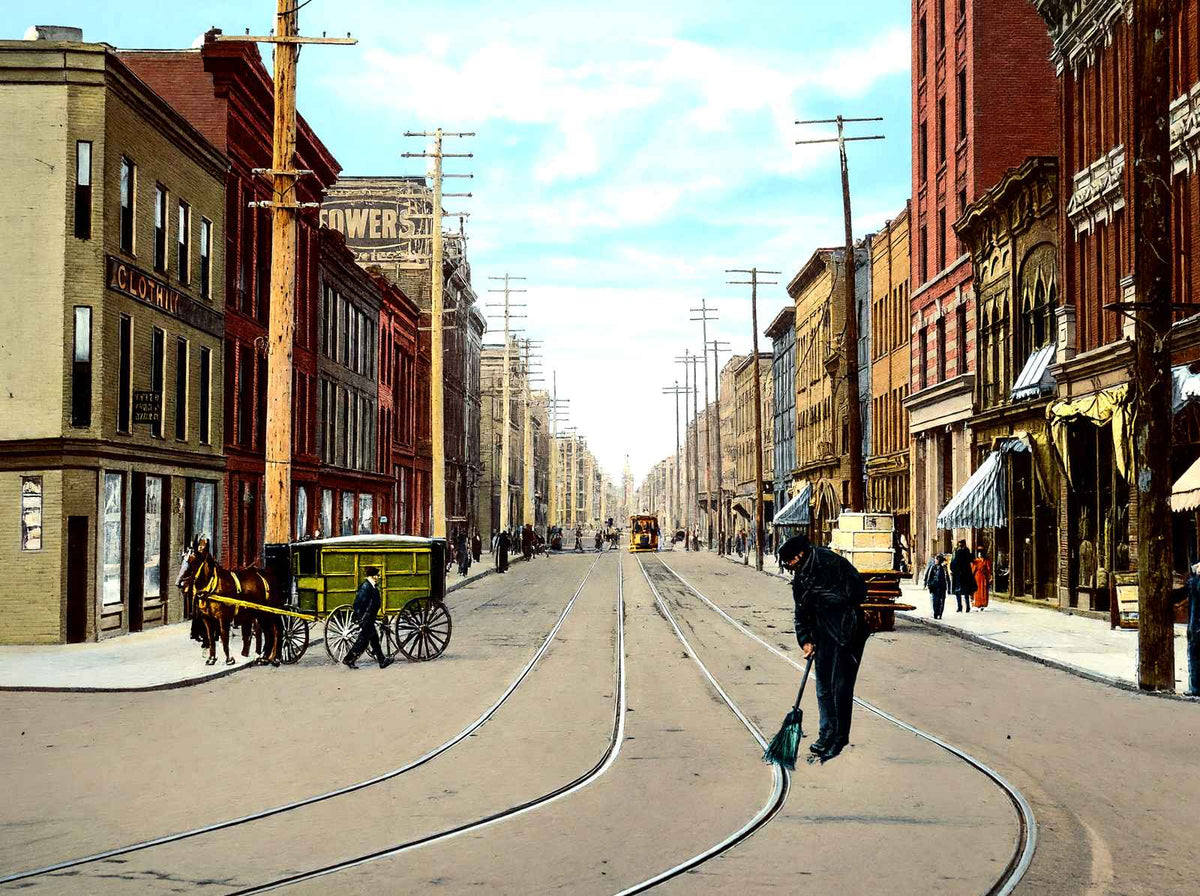 Washington St Looking West, New Castle, PA vintage print