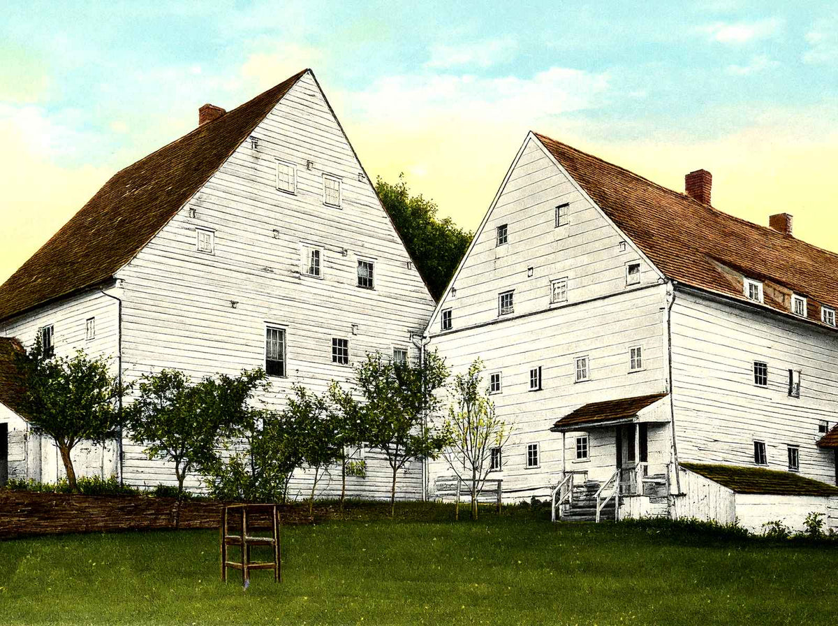Ephrata Cloister Buildings, Ephrata PA 1907 vintage print