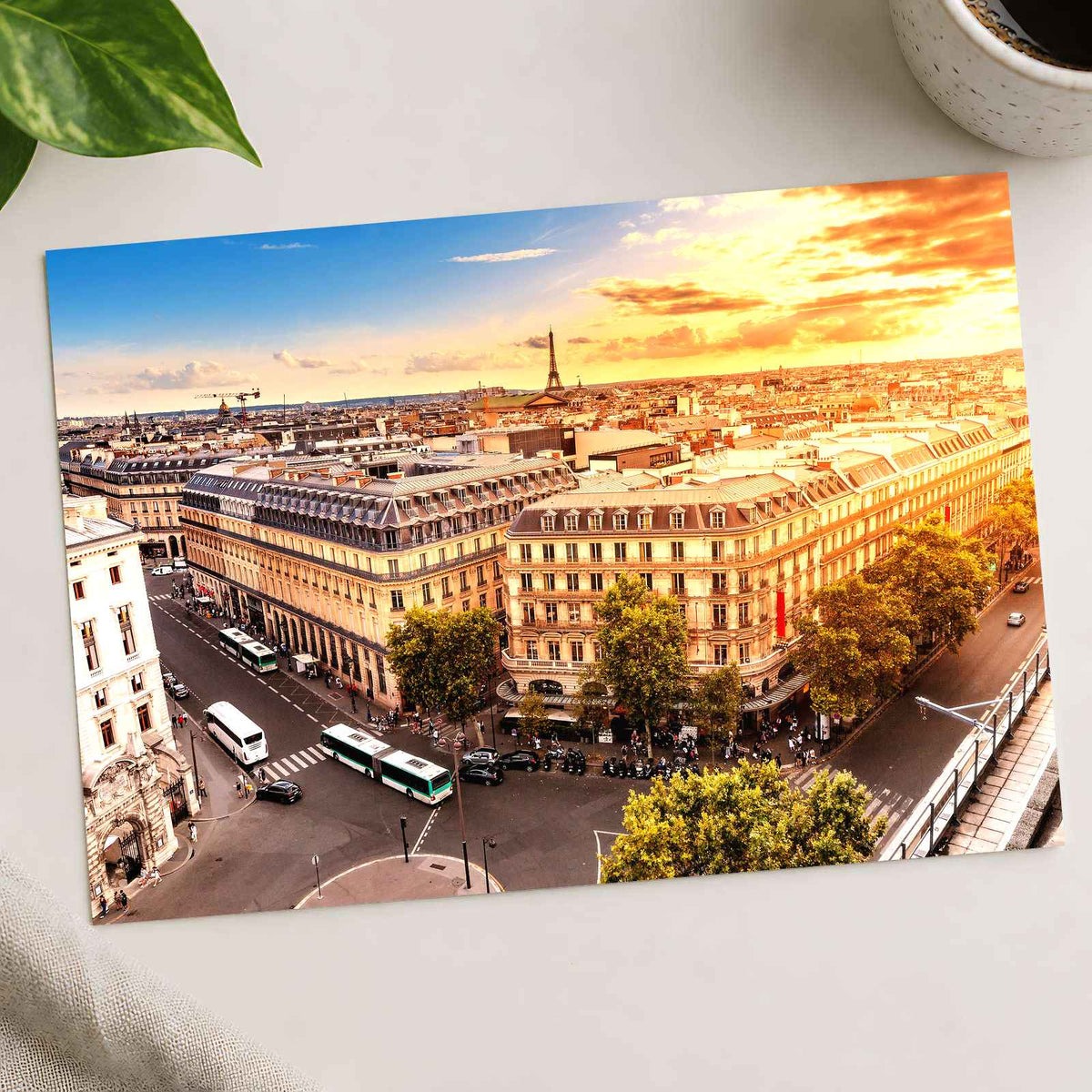 Paris Skyline with Eiffel Tower and Rooftops Photo Print Wall Decor