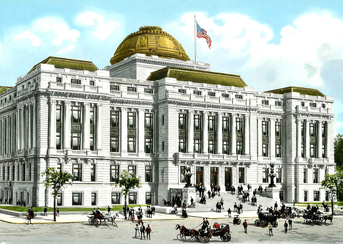 New City Hall, Newark, NJ in 1905 vintage print