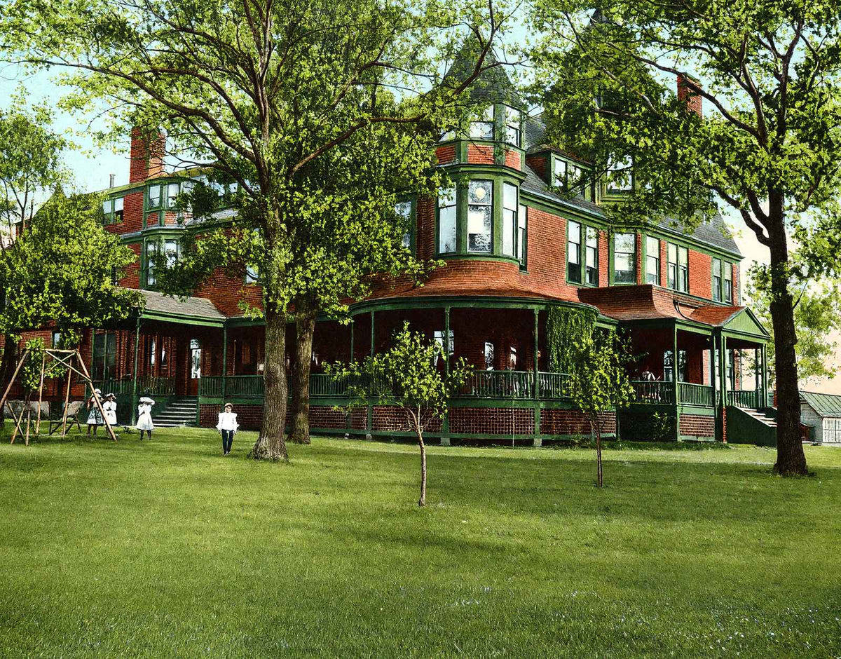 The Sanatorium, Hudson, WI in 1909 vintage print