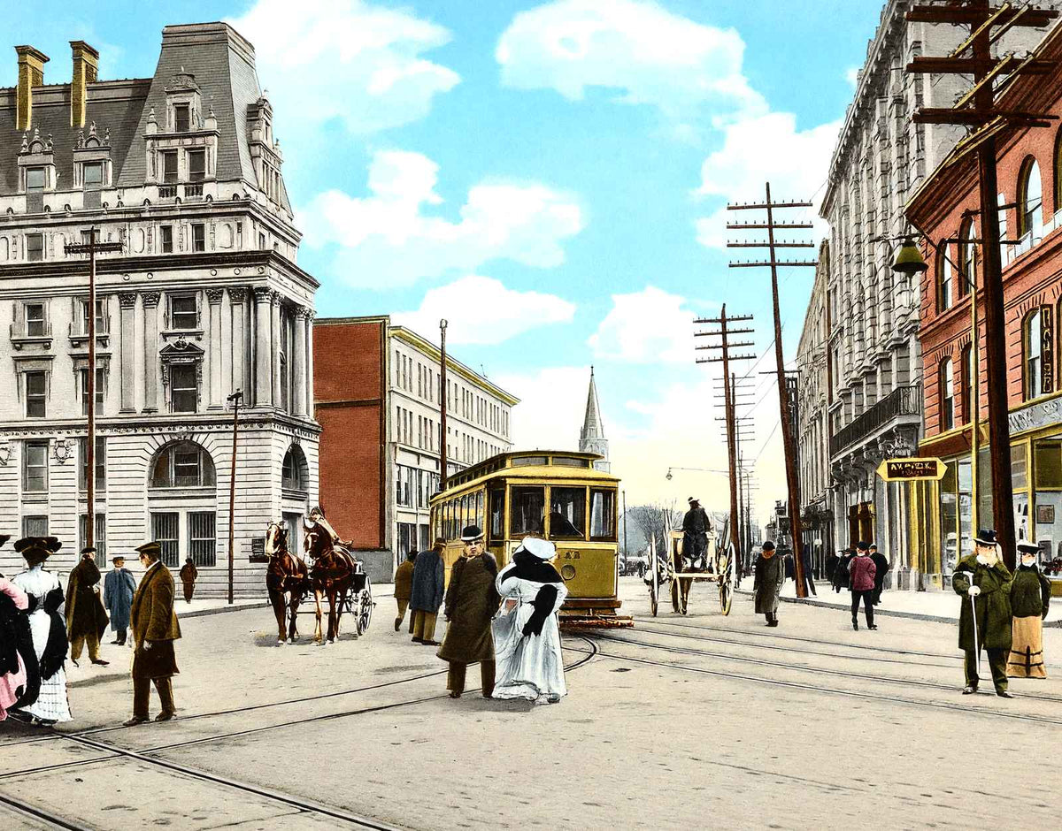 Market Street, Paterson, NJ in 1905 vintage print