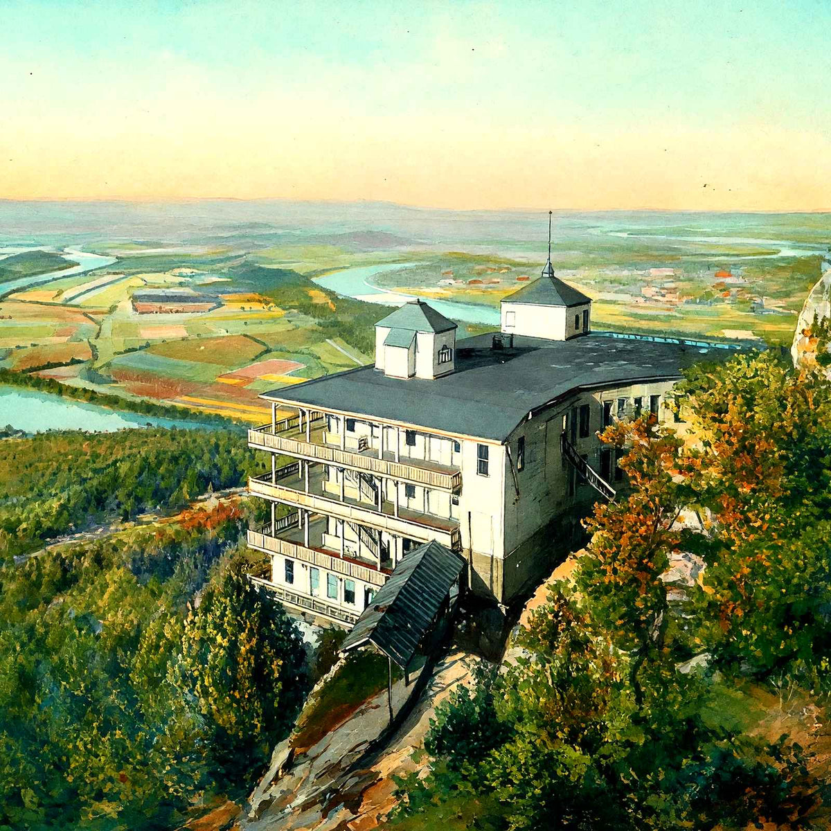 Point Lookout & Hotel, Chattanooga, TN (1905) art print