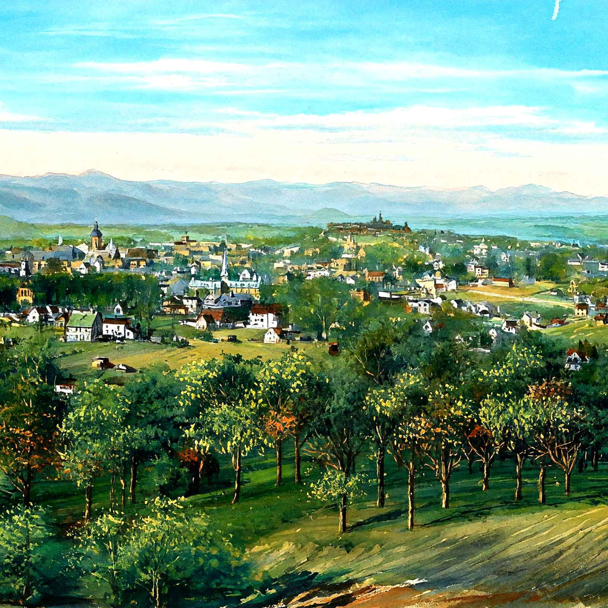 Asheville from Beaumont, NC in 1906 painting