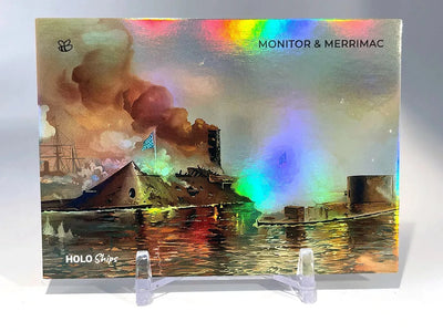 Monitor & Merrimac Card - First Fight Ironclads - 2023 GleeBeeCo Holo Ships