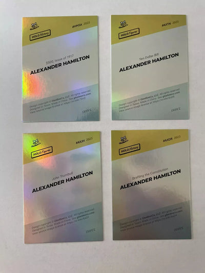 4 Alexander Hamilton Holographic Trading Cards Lot (GleeBeeCo)