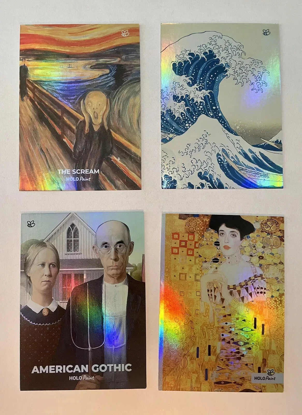 10 Famous Paintings Holographic Trading Cards (Mona Lisa, Starry Night, etc.)