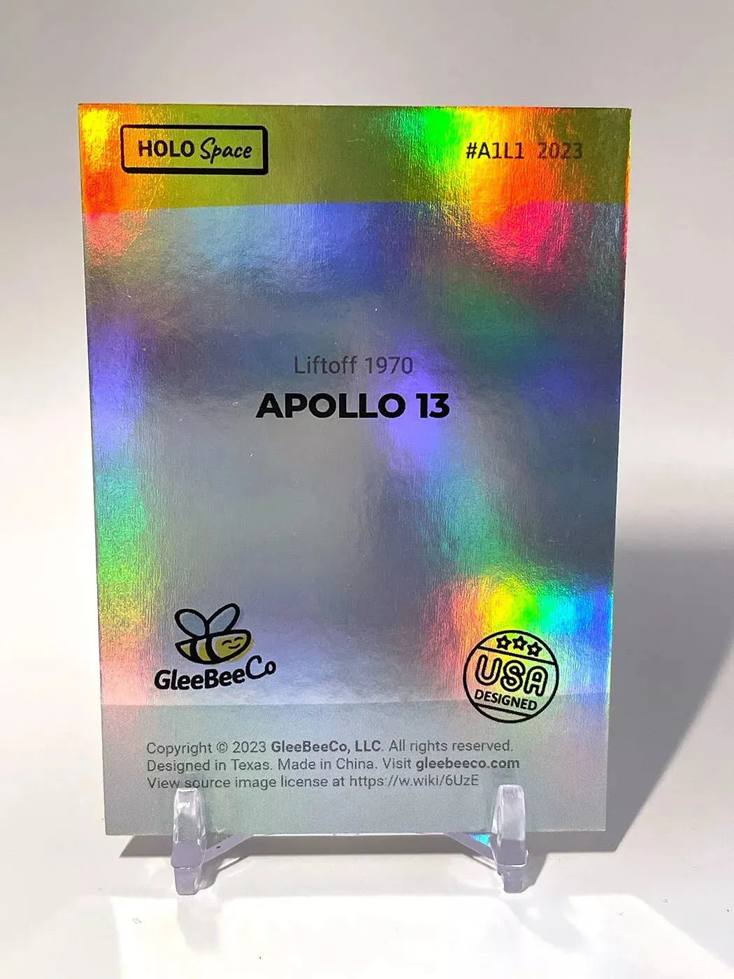 APOLLO 13 Card (Holographic) "Liftoff 1970" NASA Rocket Launch - 2023 GleeBeeCo