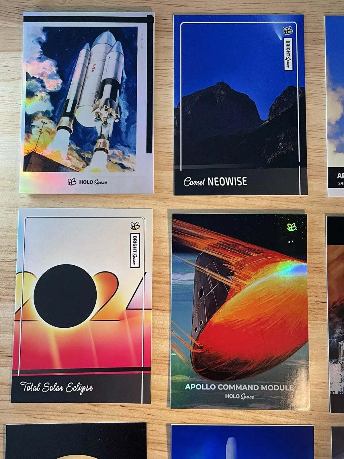 14 GleeBeeCo SPACE Cards Lot (6 Holographic) Apollo 11 GEMINI-7 Titan III, NASA