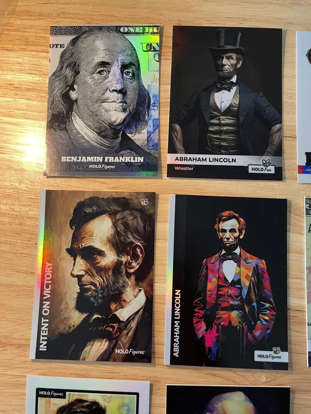 American Statesmen Holographic 12 Card Lot, GleeBeeCo; Washington, Lincoln, More