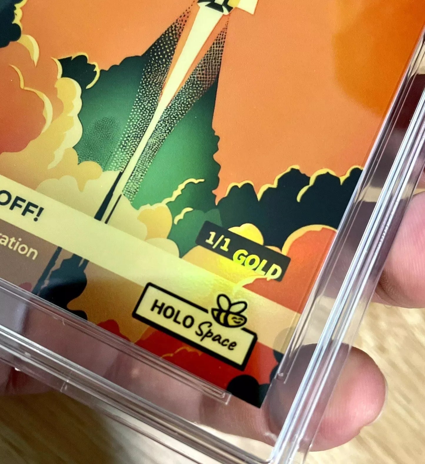 1/1 BLAST OFF! Rocket Ship Card 2024 GleeBeeCo Holo Space GOLD