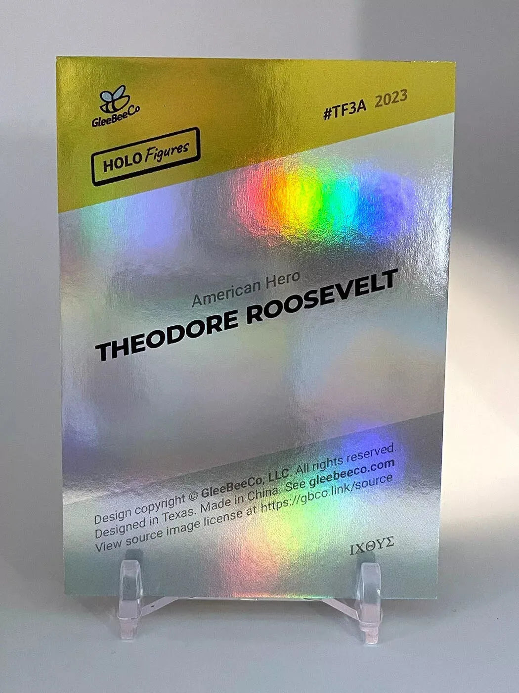 THEODORE ROOSEVELT American Hero Holographic 2023 GleeBeeCo Card #TF3A President