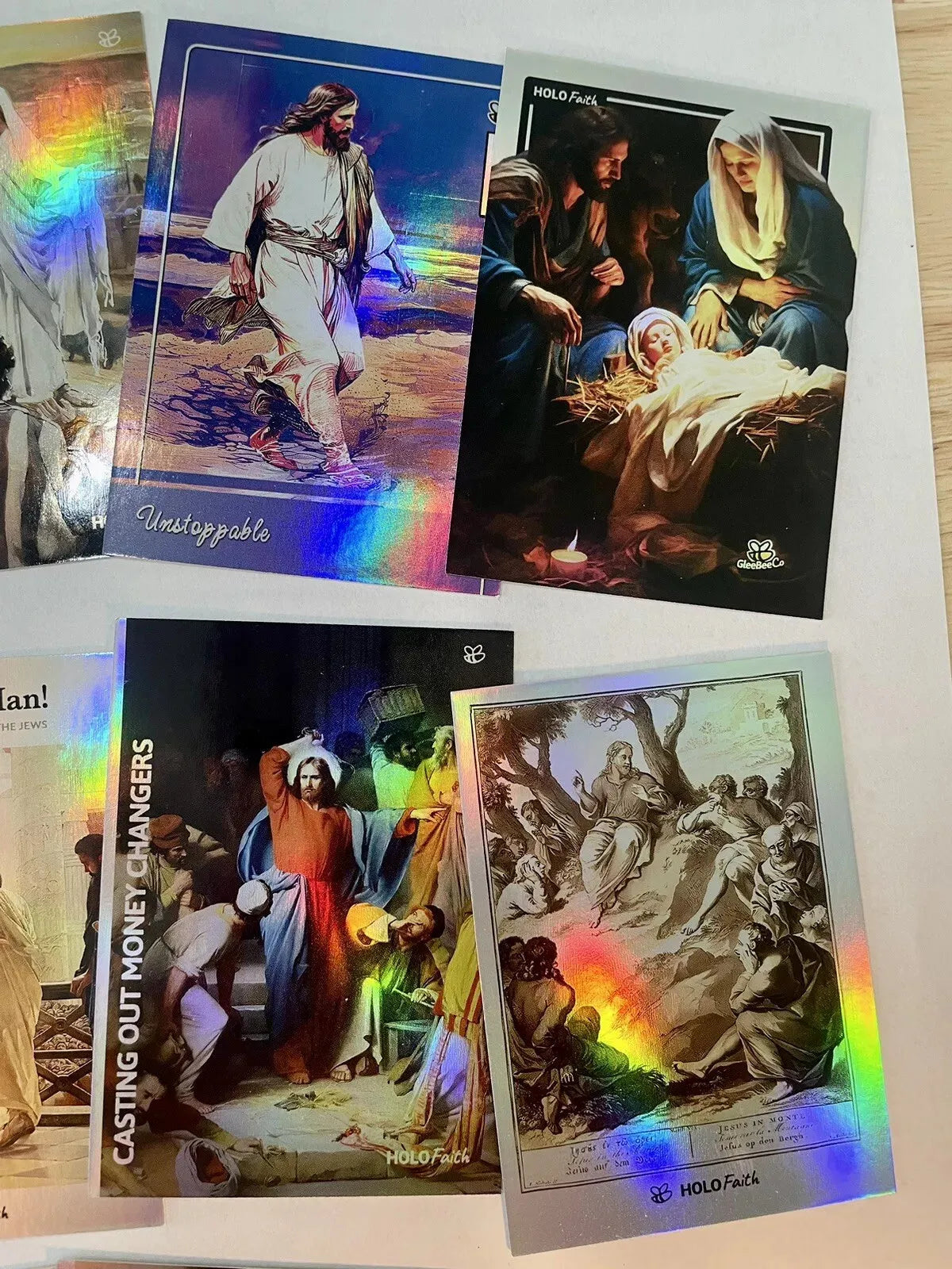 10 Jesus Christ Holographic Trading Cards Lot (GleeBeeCo)