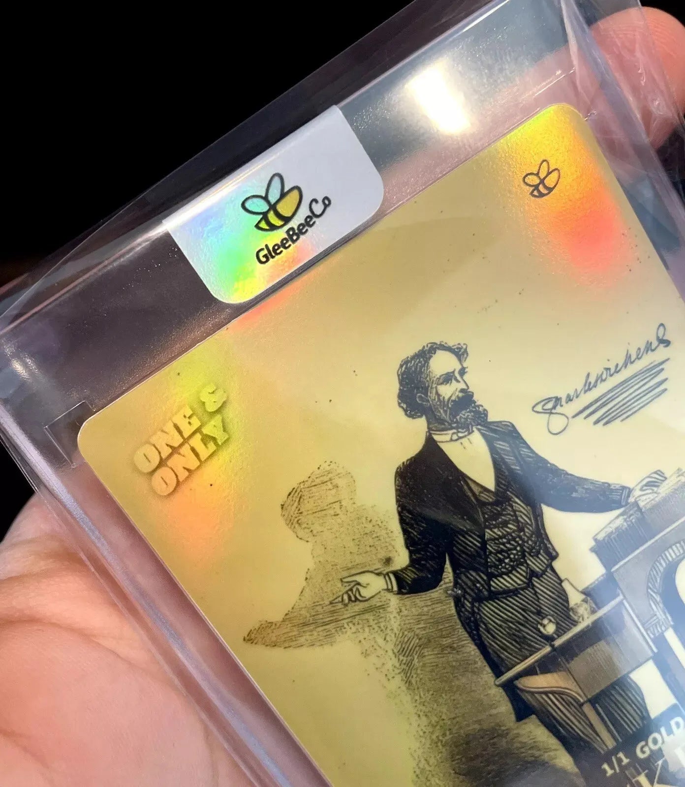 1/1 2024 GleeBeeCo CHARLES DICKENS Public Reading ENCASED HoloGold Card ONE MADE