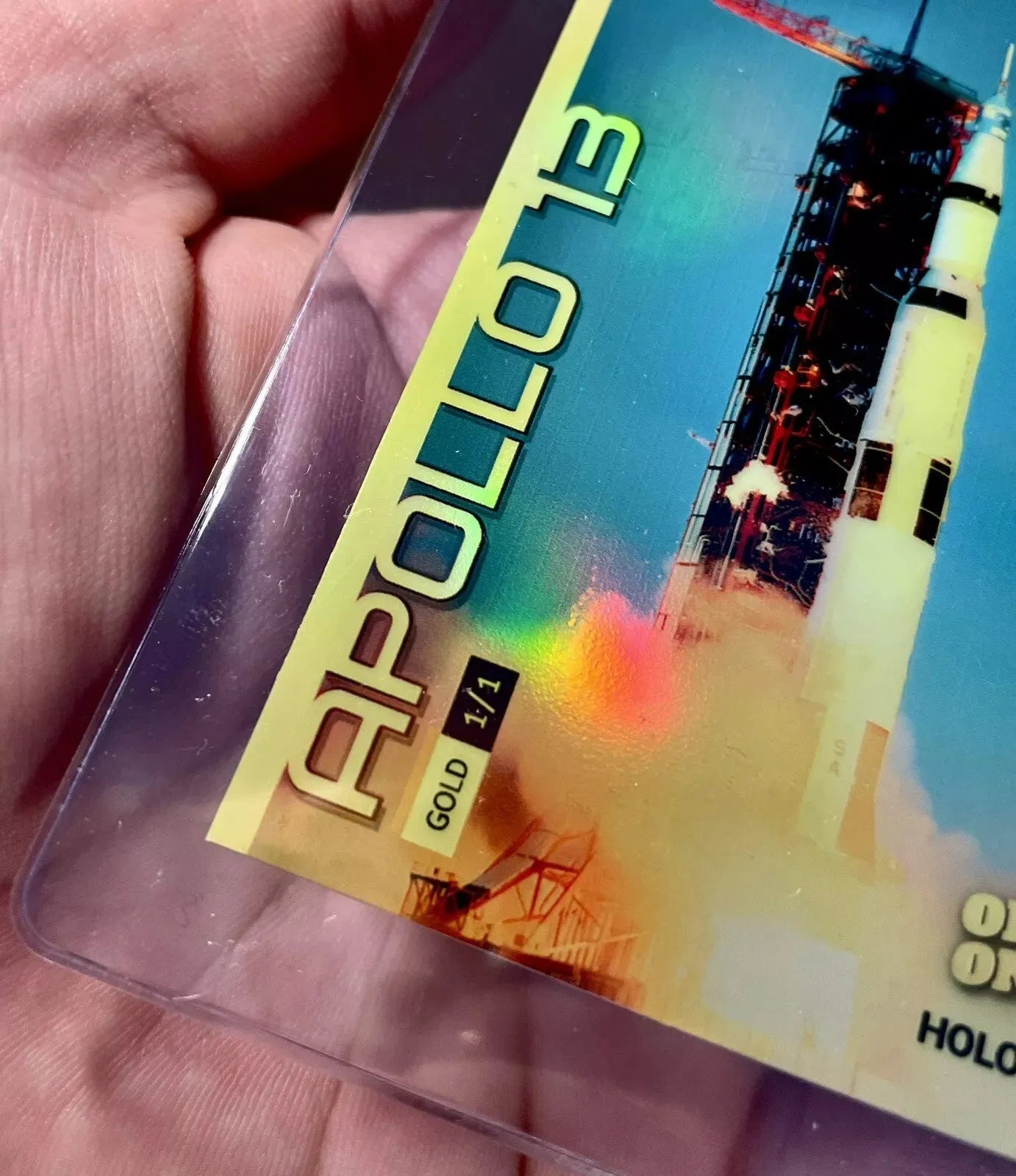 1/1 2024 GleeBeeCo APOLLO 13 Liftoff 1970 Holo GOLD Card #A1L2-1 One Exists!