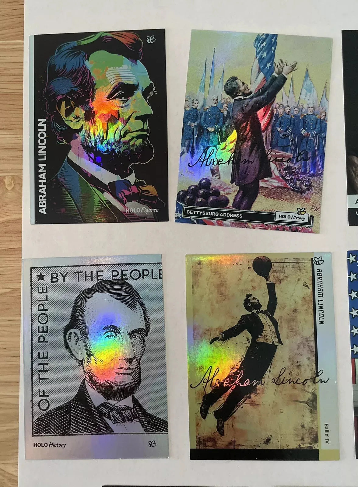 10 Abraham Lincoln Holographic Trading Cards Lot (GleeBeeCo) - VERY SPECIAL