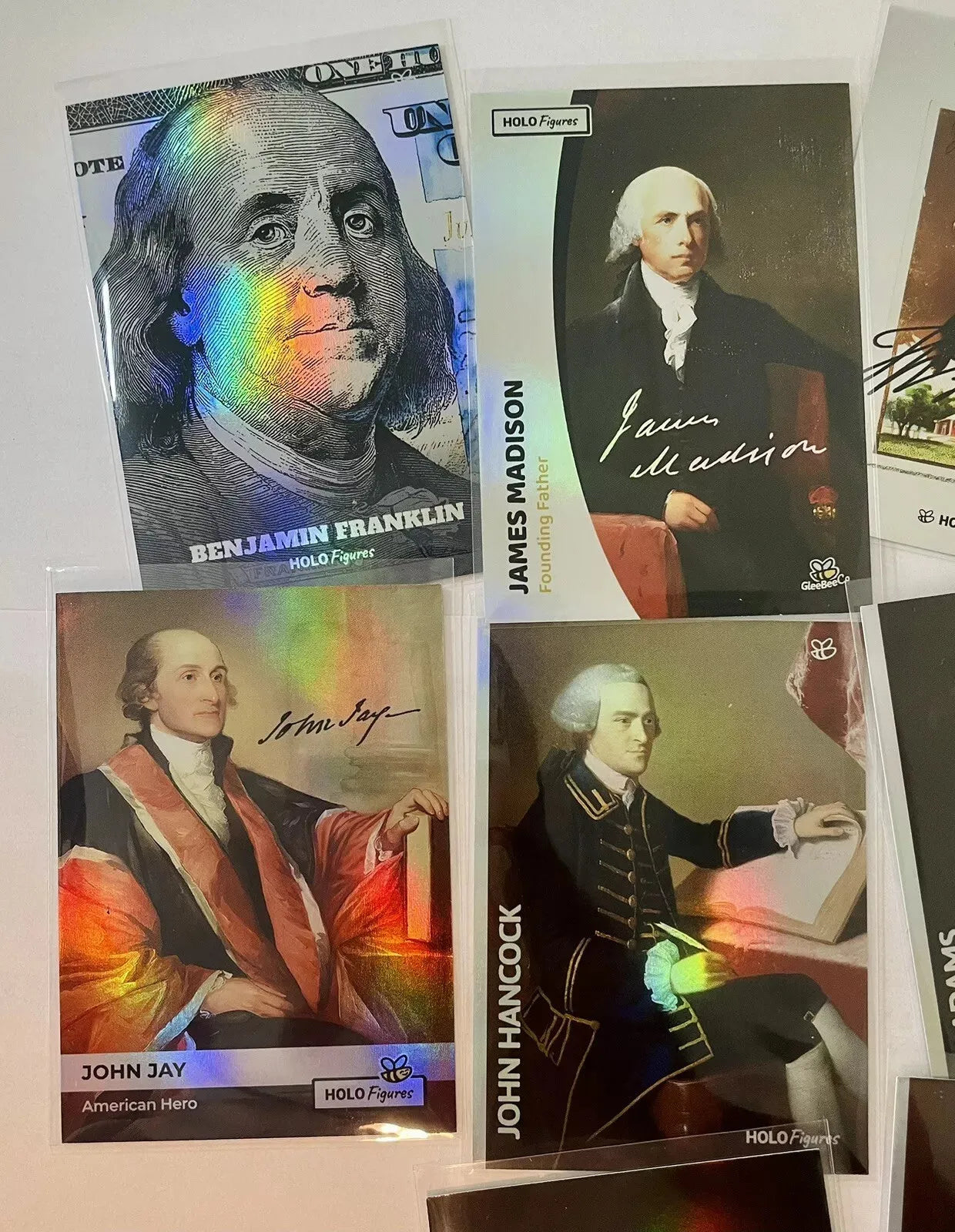 10 American Founding Fathers Holo Cards Franklin, Madison, Washington, Adams...