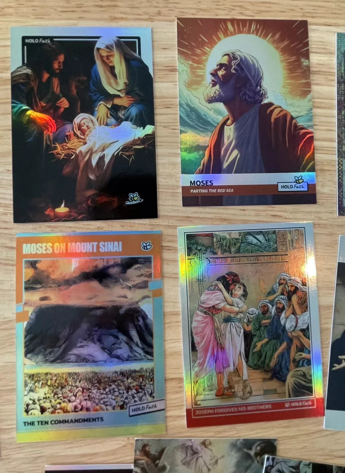 20 Bible Story Cards (Holographic) - GleeBeeCo - Christian Trading Cards