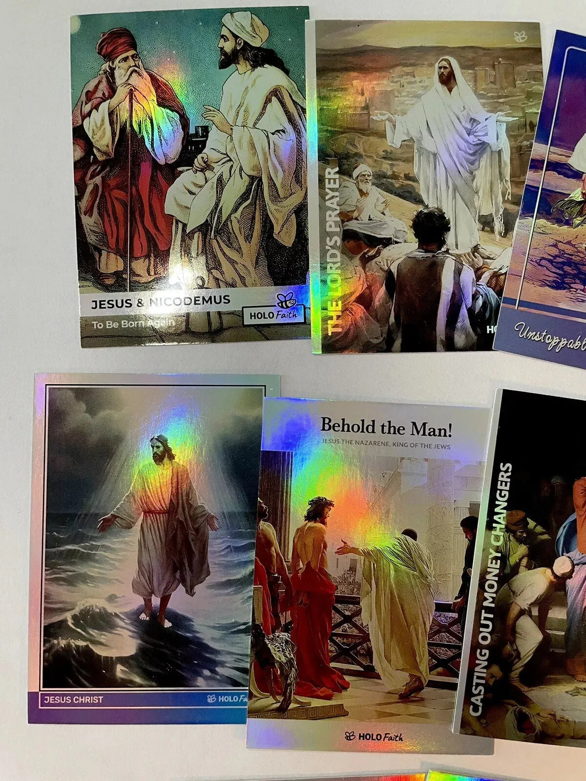 10 Jesus Christ Holographic Trading Cards Lot (GleeBeeCo)