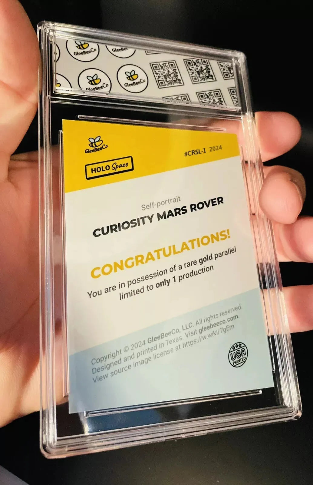 One & Only CURIOSITY MARS ROVER Self-portrait Card, Holo Gold GleeBeeCo 2024