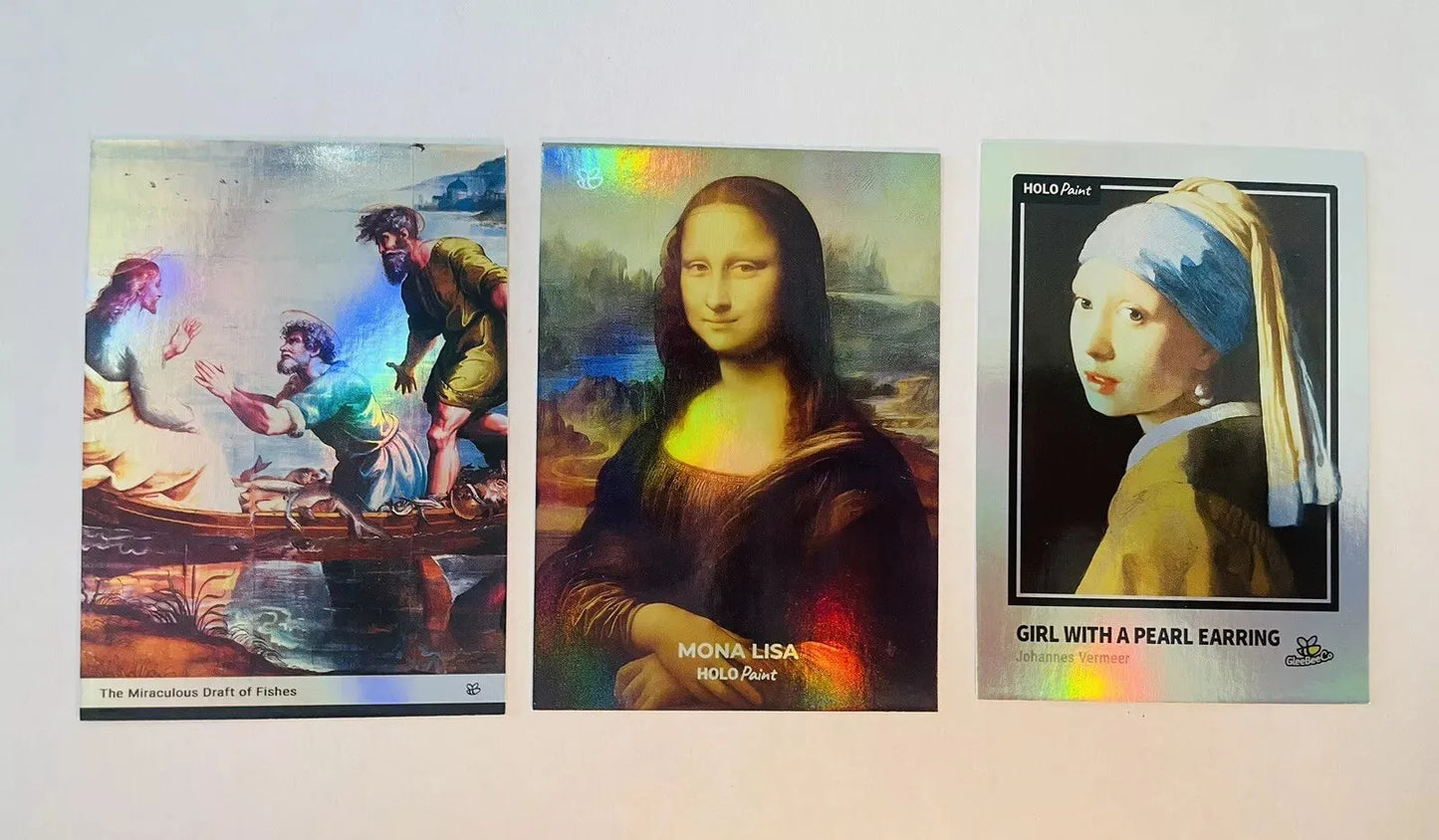 10 Famous Paintings Holographic Trading Cards (Mona Lisa, Starry Night, etc.)