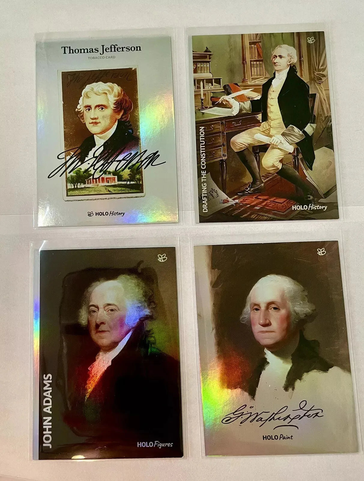 10 American Founding Fathers Holo Cards Franklin, Madison, Washington, Adams...