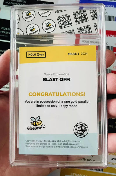 1/1 BLAST OFF! Rocket Ship Card 2024 GleeBeeCo Holo Space GOLD