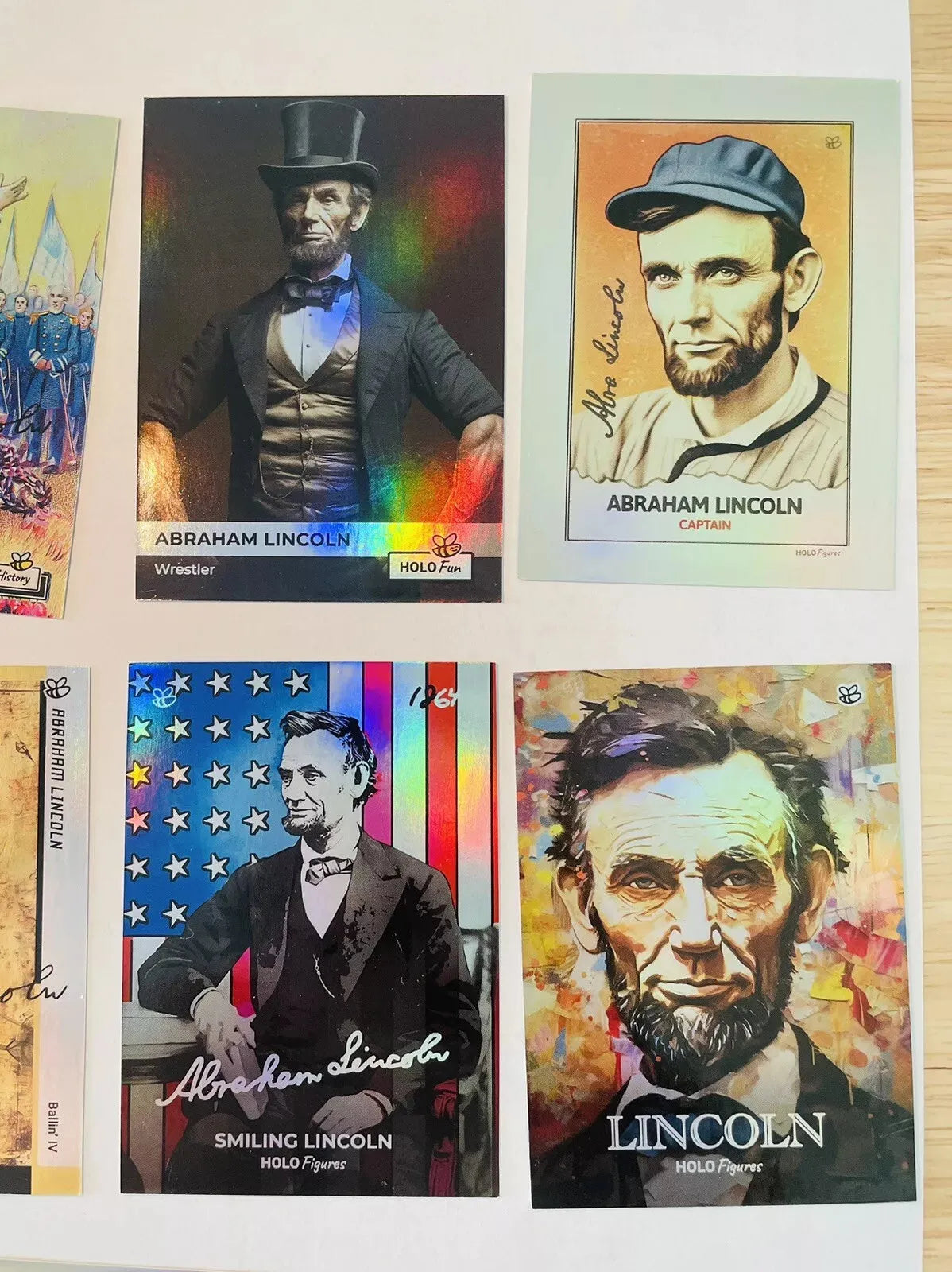 10 Abraham Lincoln Holographic Trading Cards Lot (GleeBeeCo) - VERY SPECIAL