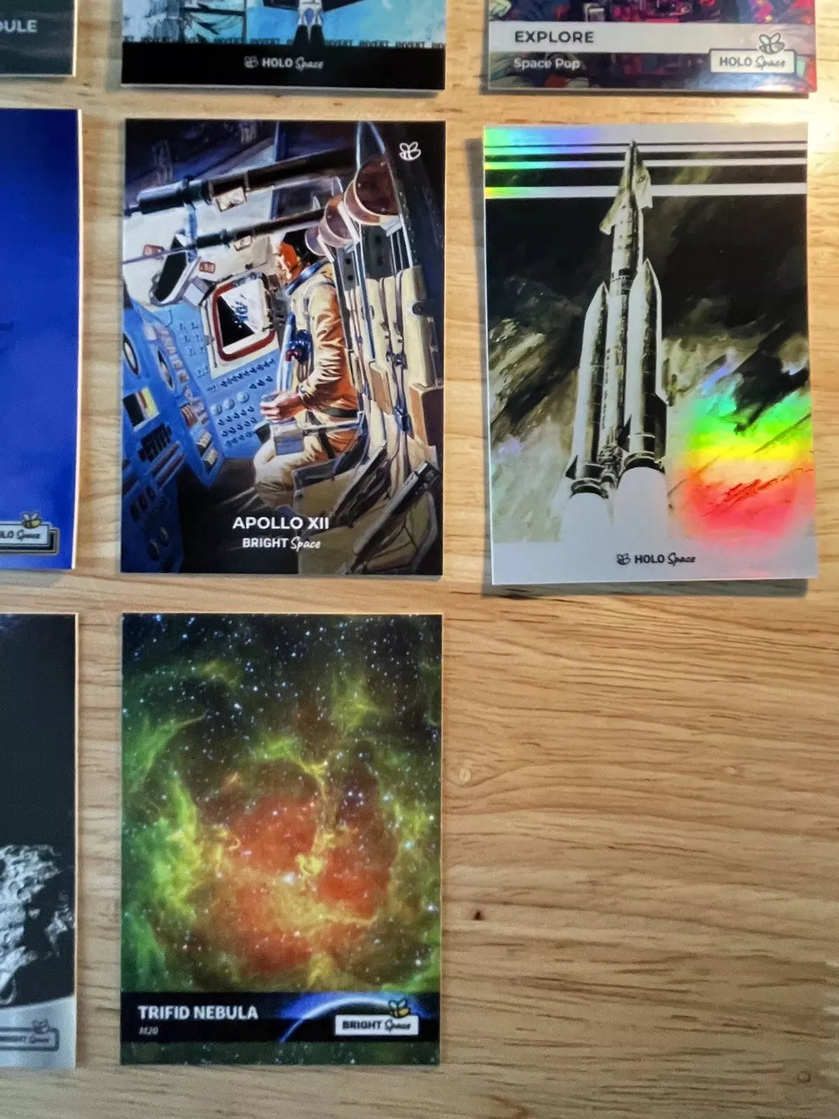 14 GleeBeeCo SPACE Cards Lot (6 Holographic) Apollo 11 GEMINI-7 Titan III, NASA