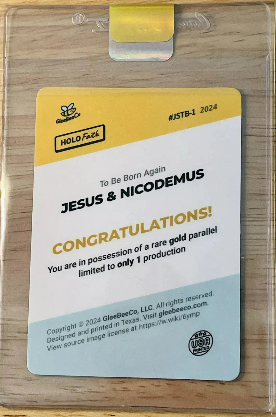 Two 1/1 Jesus Christ / Nicodemus Holo Gold Cards GleeBeeCo 2024 Print Run 1 Each