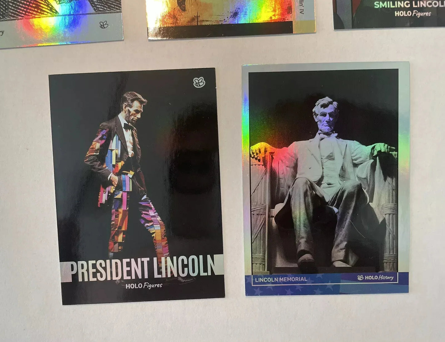 10 Abraham Lincoln Holographic Trading Cards Lot (GleeBeeCo) - VERY SPECIAL