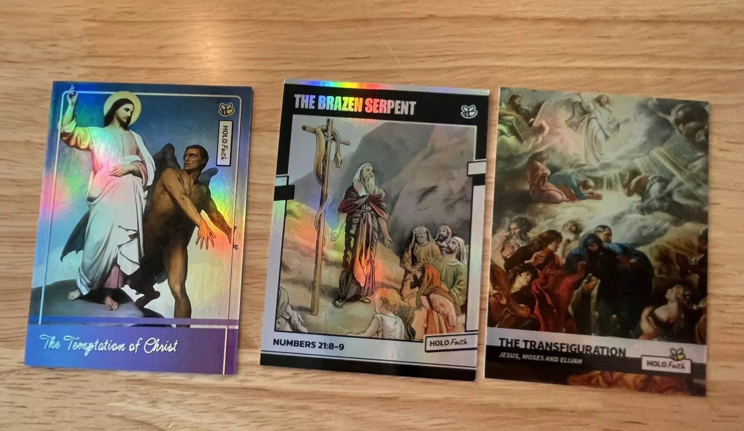 20 Bible Story Cards (Holographic) - GleeBeeCo - Christian Trading Cards