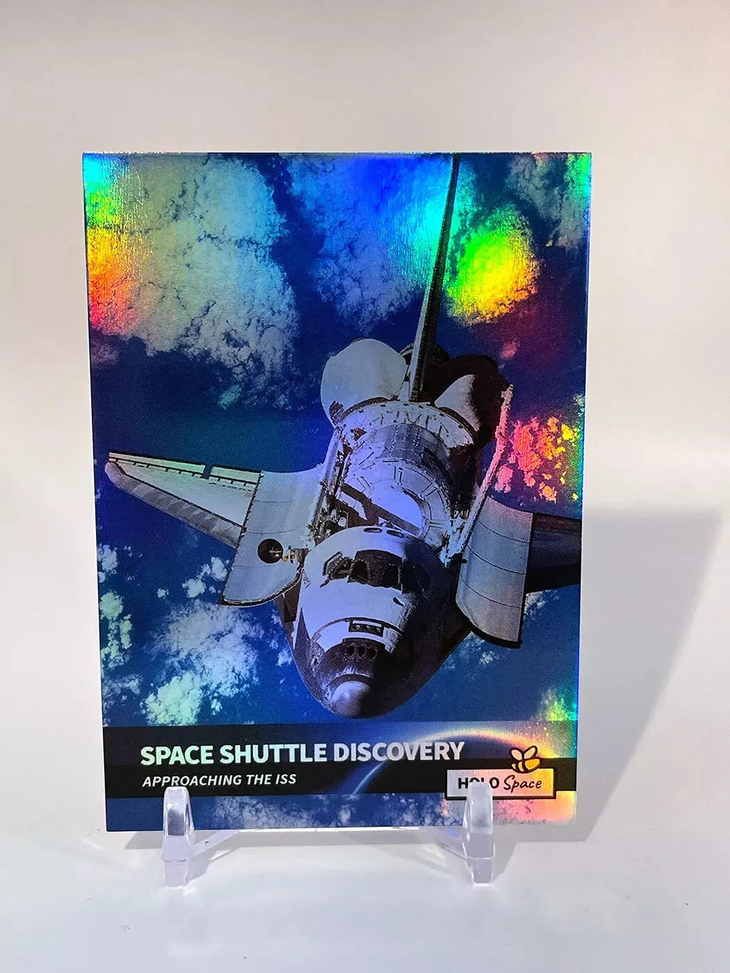 Space Shuttle Discovery Card (Holographic) Approaching the ISS - 2023 GleeBeeCo