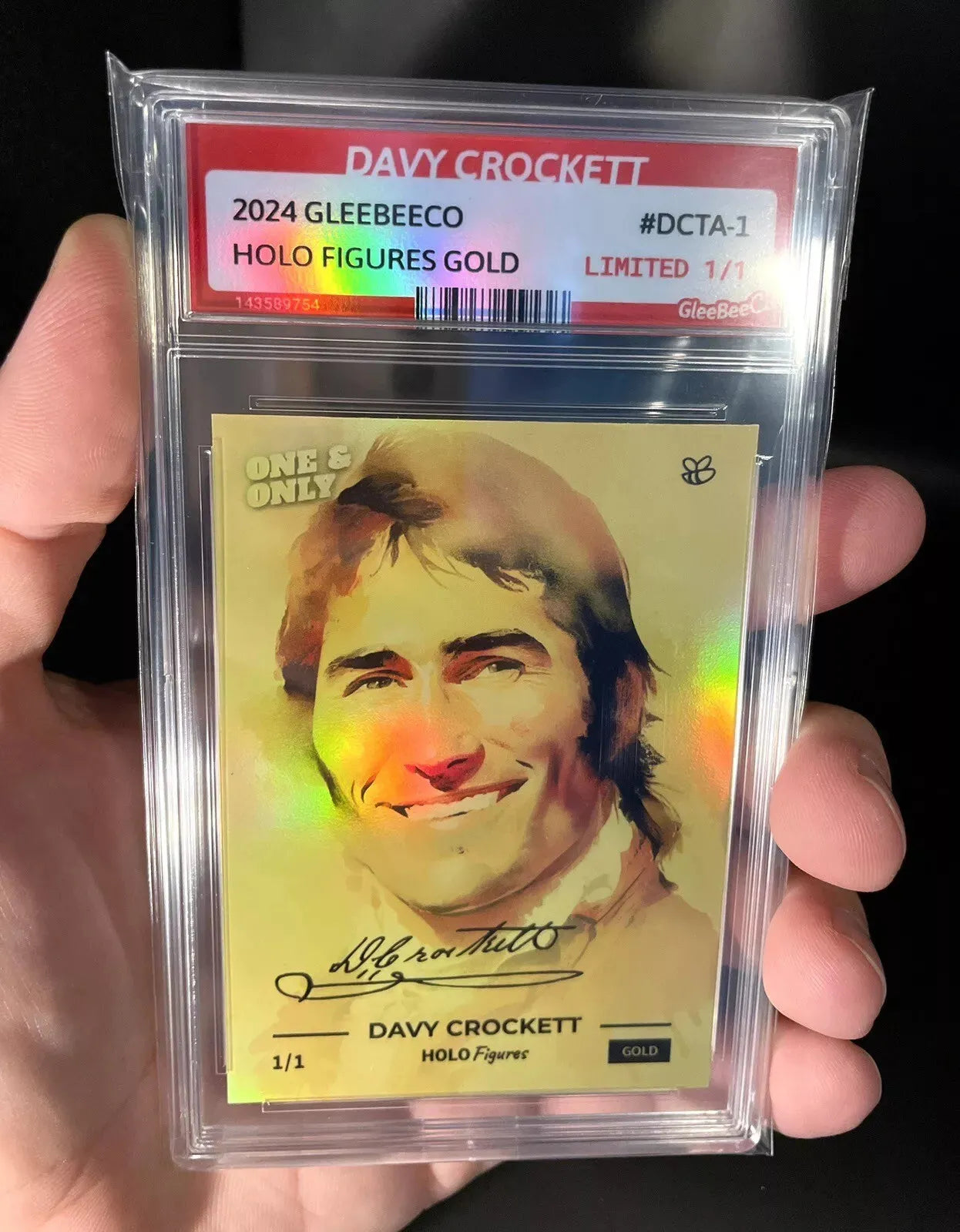 1/1 Rare DAVY CROCKET Holo Gold Signature 2024 GleeBeeCo Card #DCTA-1 ONE & ONLY