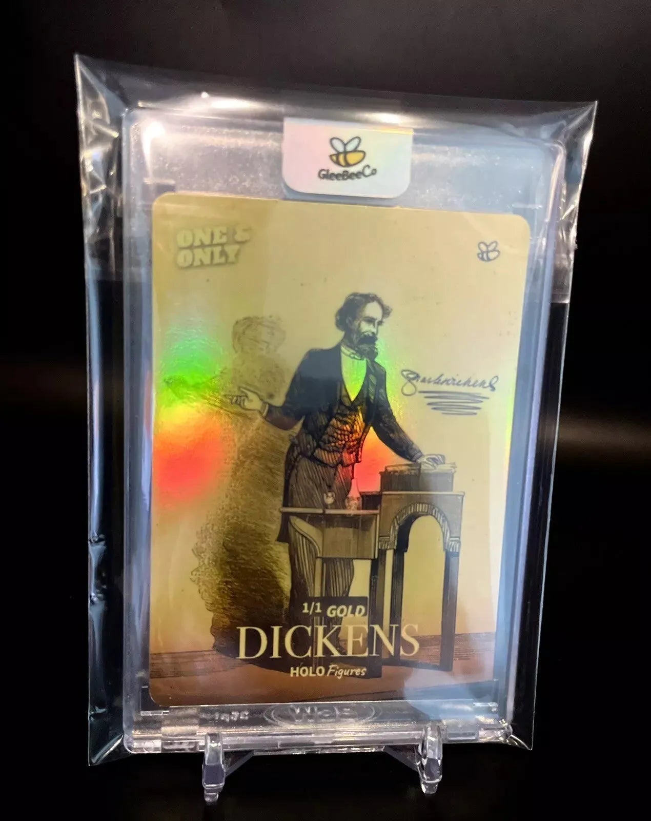 1/1 2024 GleeBeeCo CHARLES DICKENS Public Reading ENCASED HoloGold Card ONE MADE