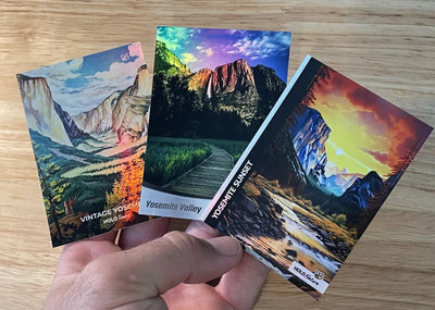 3 Yosemite National Park California Holographic Trading Cards from GleeBeeCo