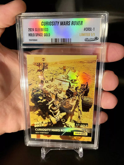 One & Only CURIOSITY MARS ROVER Self-portrait Card, Holo Gold GleeBeeCo 2024