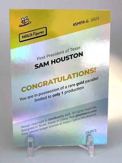 1/1 SAM HOUSTON Card (Holographic Gold Signature!) GleeBeeCo 2023 #SMFR-G *RARE*