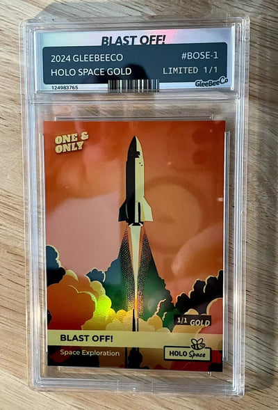 1/1 BLAST OFF! Rocket Ship Card 2024 GleeBeeCo Holo Space GOLD