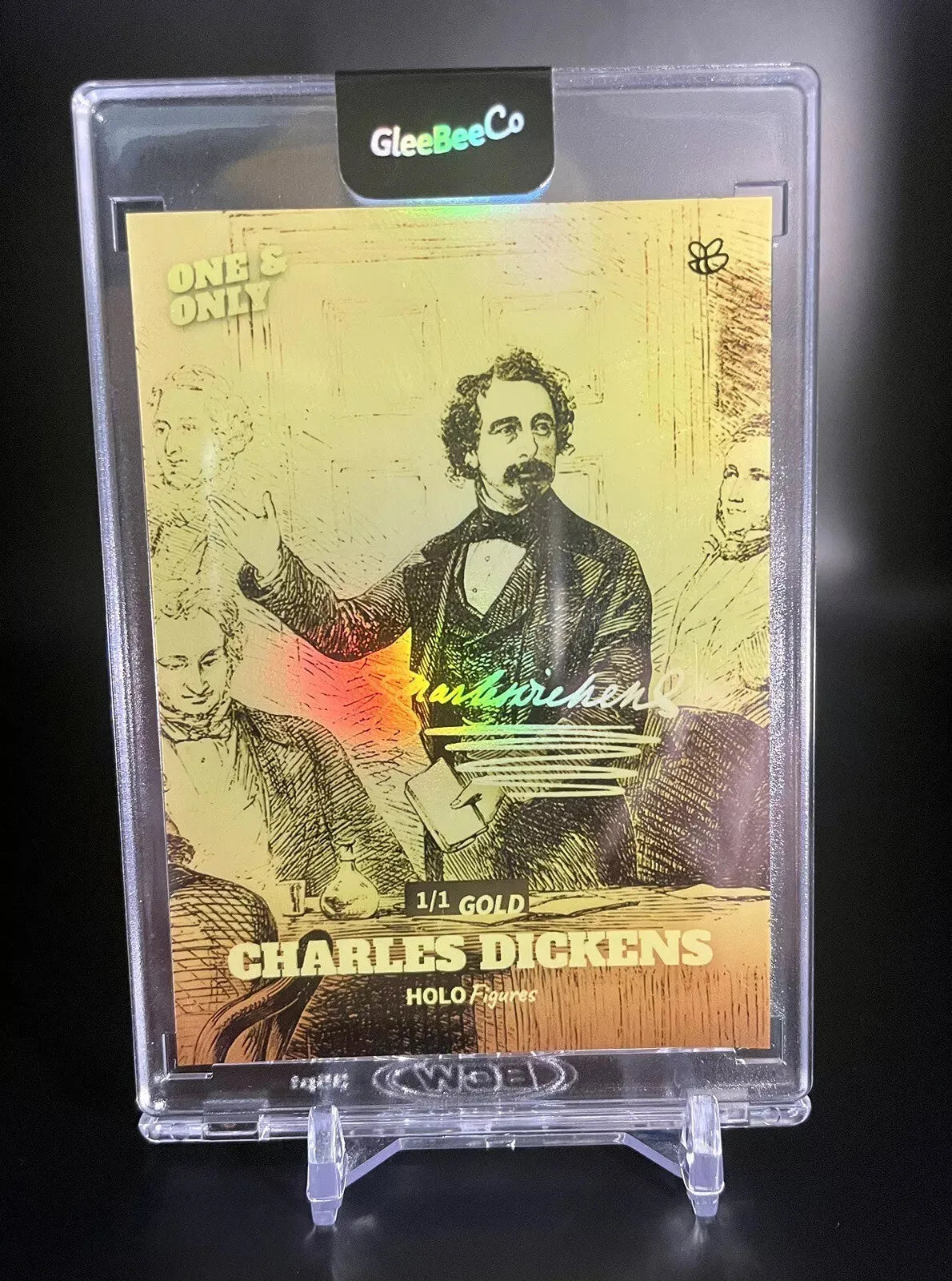 1/1 2024 GleeBeeCo CHARLES DICKENS Card ENCASED Holo Gold Signature - ONLY ONE!